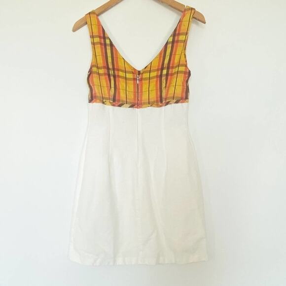 Trina Turk Vintage Orange Plaid & White Dress - Picture 7 of 10